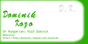 dominik kozo business card